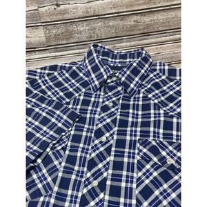 Wrangler‎ Men’s Pearl Snap Short Sleeve Shirt Lightweight Blue Size Large